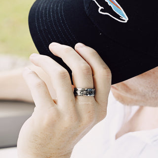 Rutilated Quartz Wedding Band in Tungsten Carbide (8mm)