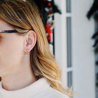 Salt & Pepper Diamond Stud Earrings in 14K Yellow Gold Vermeil (Herkimer Diamond)