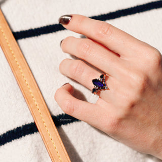 Kite Galaxy Sandstone (Starry Night) Ring Set- 14K Rose Gold Vermeil