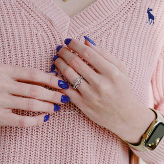 Blush Pink Teardrop Morganite Ring Set in Sterling Silver
