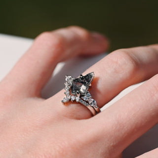 Skye Kite®  Galaxy Salt & Pepper (Herkimer Diamond) and Meteorite Couples Ring Set