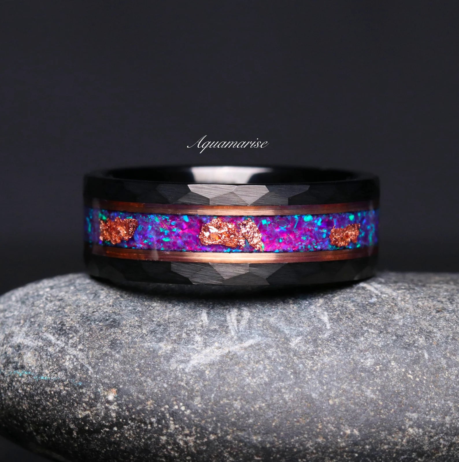 Skye Kite® Purple Fire Opal Couples Ring Set – Aquamarise Skye Kite® Purple Fire Opal Couples Ring Set – Aquamarise