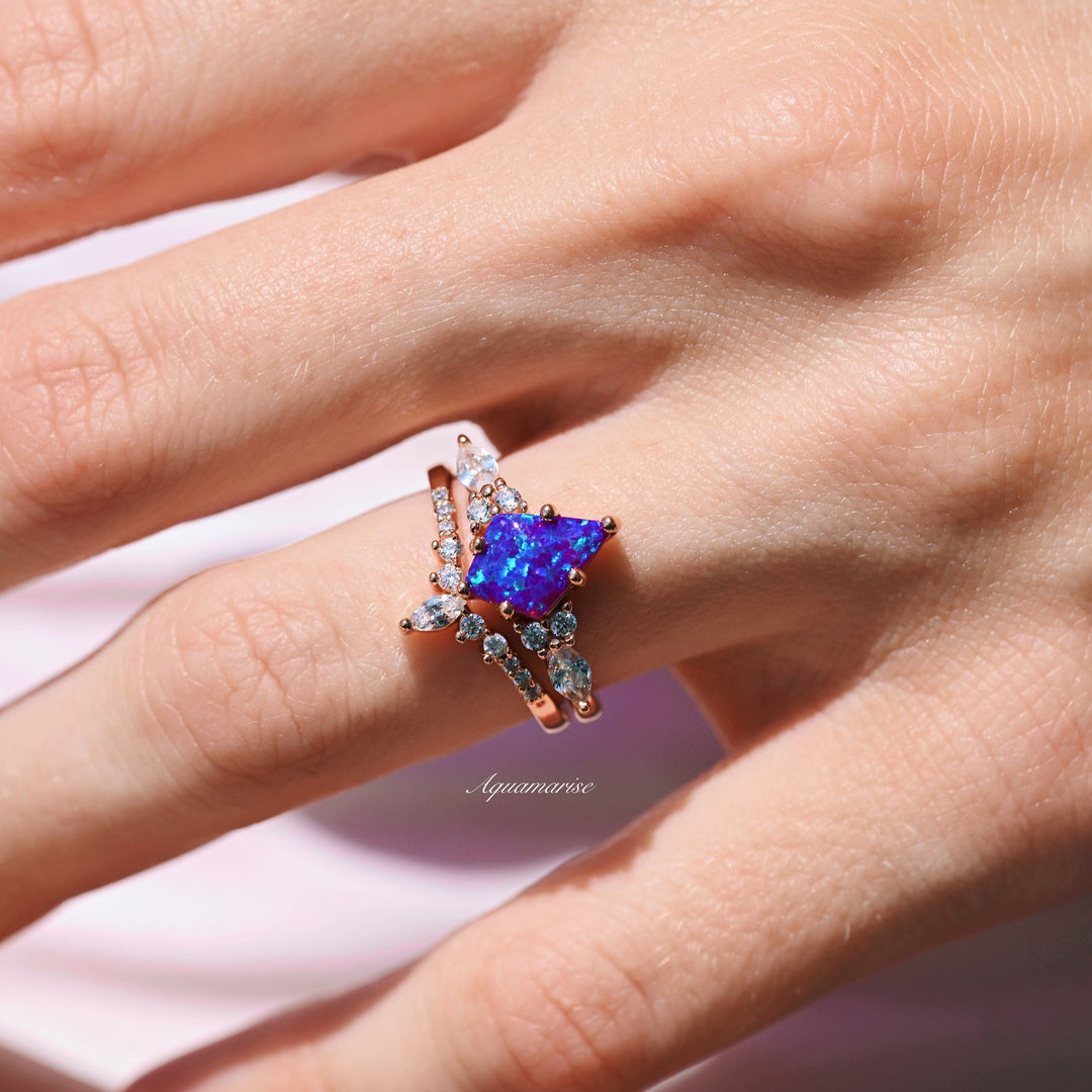 Skye Kite™  Lavender Fire Opal Ring Set- 14K Rose Gold Vermeil