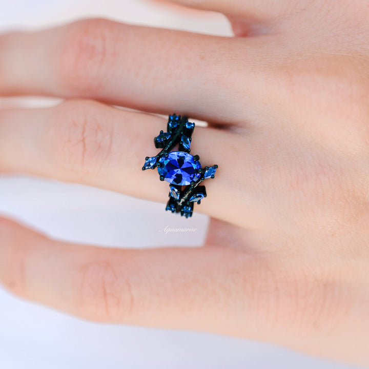 Cornflower Sapphire & Orion Nebula™ Couples Ring