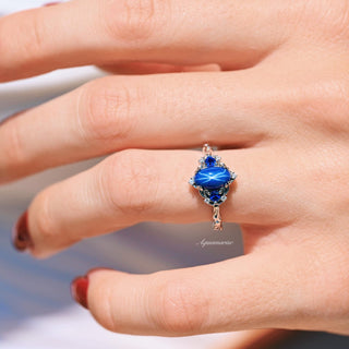 Esme Natural Star Sapphire Engagement Ring in Sterling Silver