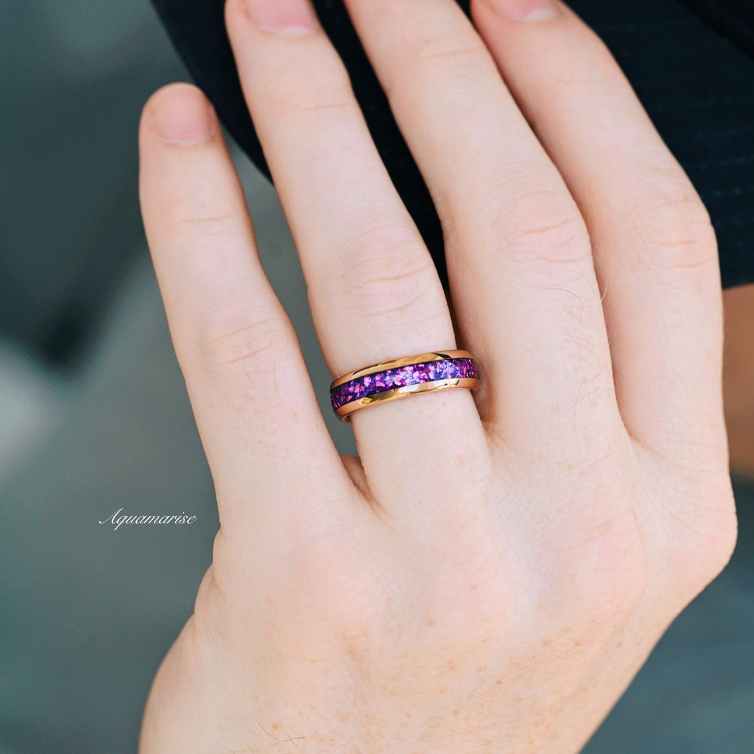 Feyre Starry Night & Amethyst Couples Ring Set