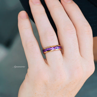 Feyra Starry Night & Amethyst Couples Ring Set