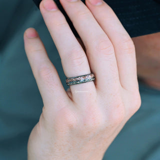 Adeline Unique Fireworks Cut Morganite Couples Ring Set