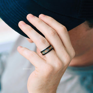 Light Blue Fire Opal & Opalescent Sapphire Couples Ring Set