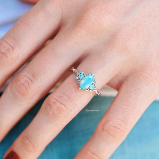 Esme Opalescent Blue Sapphire Mermaid Ring in 925 Sterling Silver