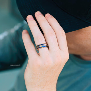 Skye Kite® Orion Nebula™ & Cornflower Sapphire Couples Ring Set