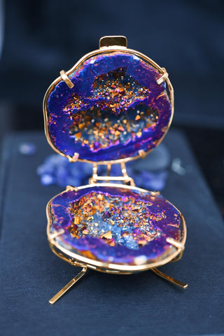 Geode Ring Box - Crystal Engagement Ring Holder for Proposal or Keepsake