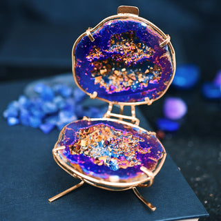 Geode Ring Box - Crystal Engagement Ring Holder for Proposal or Keepsake