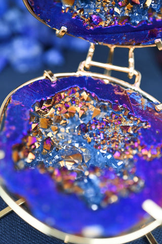 Geode Ring Box - Crystal Engagement Ring Holder for Proposal or Keepsake