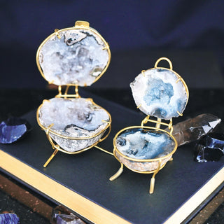 Geode Ring Box - Crystal Engagement Ring Holder for Proposal or Keepsake