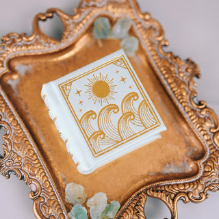 Summer Court Handmade Leather Book Ring Box- Seaglass Glow Edition (Small)