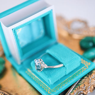 Summer Court Handmade Leather Book Ring Box- Ocean Tide Teal Edition (Small)