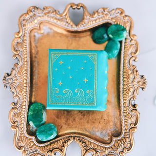 Summer Court Handmade Leather Book Ring Box- Ocean Tide Teal Edition (Small)