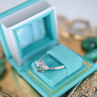 Summer Court Handmade Leather Book Ring Box- Ocean Tide Teal Edition (Small)