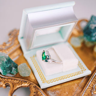 Summer Court Handmade Leather Book Ring Box- Seaglass Glow Edition (Small)