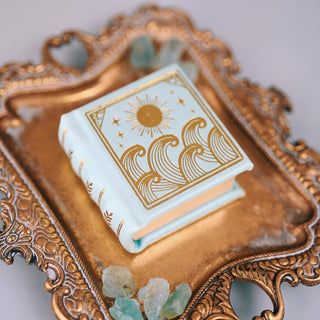 Summer Court Handmade Leather Book Ring Box- Seaglass Glow Edition (Small)