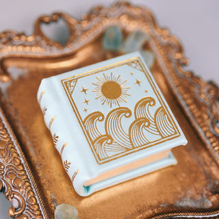 Summer Court Handmade Leather Book Ring Box- Seaglass Glow Edition (Small)