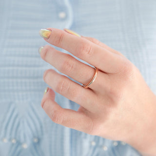 Minimalist Wedding Band in Rose Gold Tungsten (2mm)