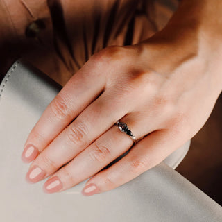 Rutilated Quartz & Black Onyx Ring in Sterling Silver