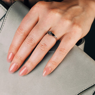 Rutilated Quartz & Black Onyx Ring in Sterling Silver