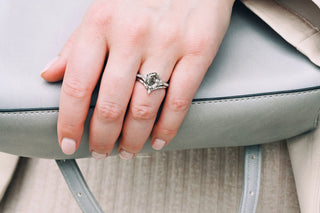 Natural Herkimer Diamond Hexagon Ring Set in Sterling Silver