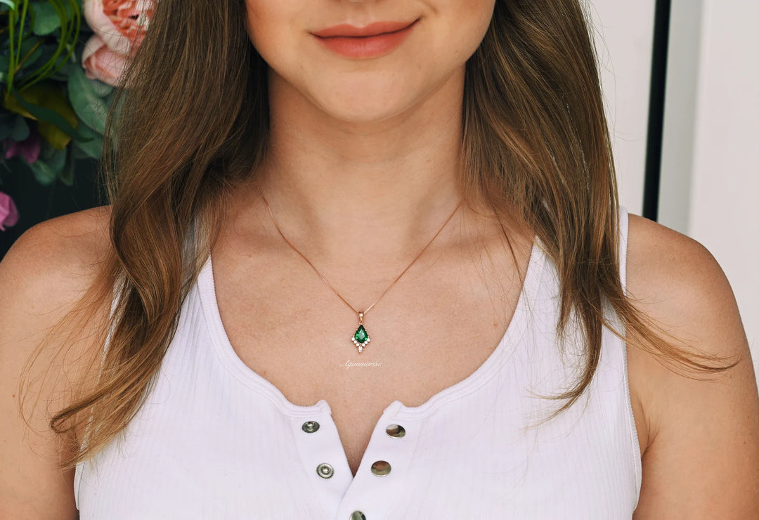 Skye Kite™  Kite Emerald Necklace- 14K Rose Gold Vermeil