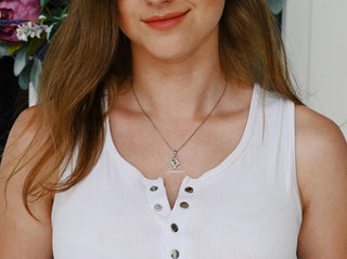 Galaxy Raw Salt & Pepper Diamond (Herkimer Diamond) Pendant Necklace in Sterling Silver