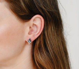 Skye Kite® Galaxy Raw Salt & Pepper Diamond (Herkimer Diamond) Stud Earrings in Sterling Silver