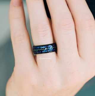 Faye Galaxy Orion Nebula™ & Sapphire Couples Ring Set