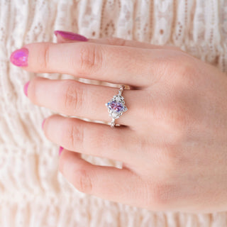 Esme Lavender Moissanite Ring in Sterling Silver