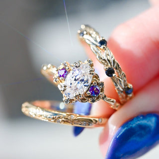 solid gold rings Aquamarise