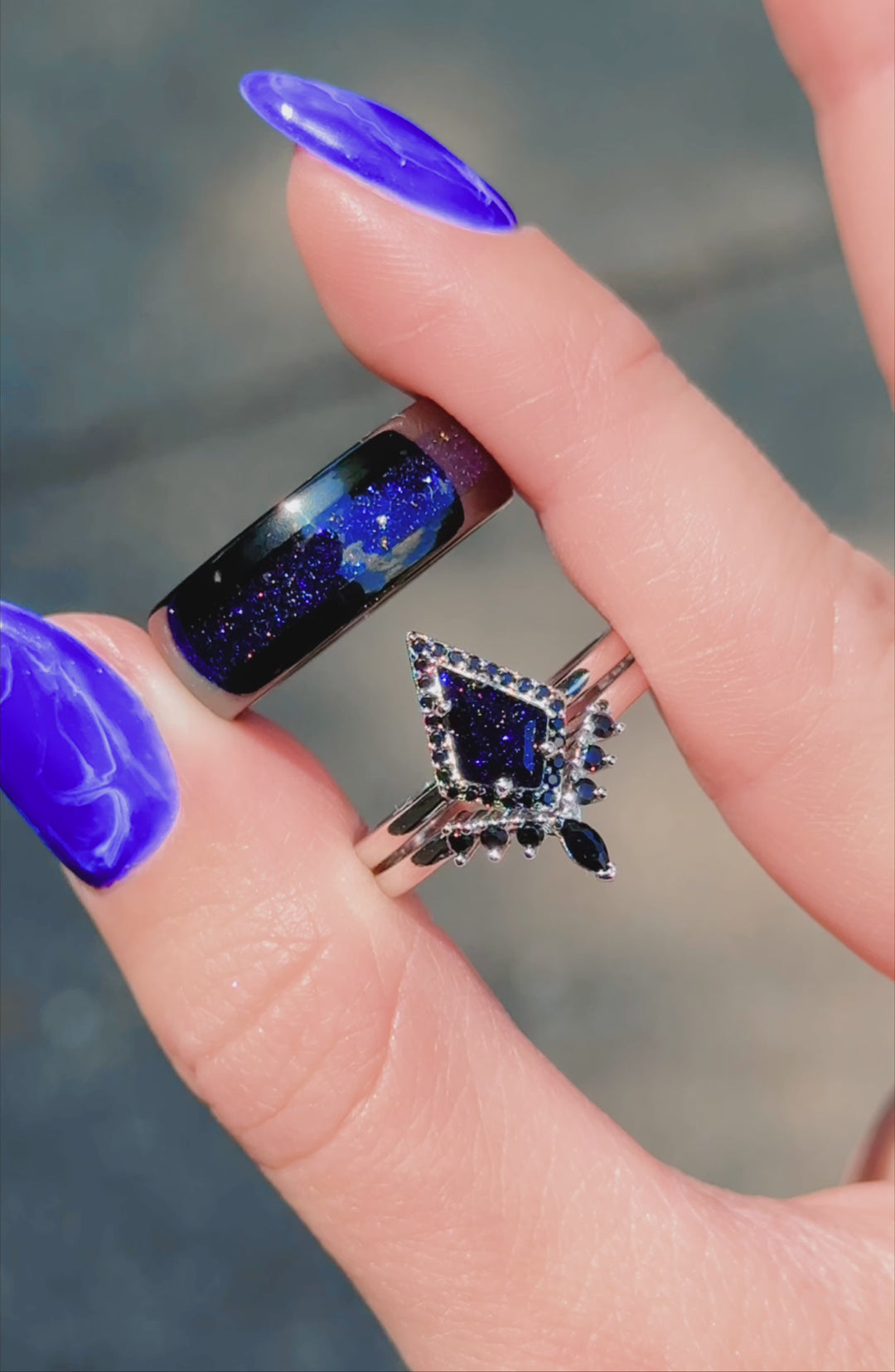 Starry Night Couples Ring