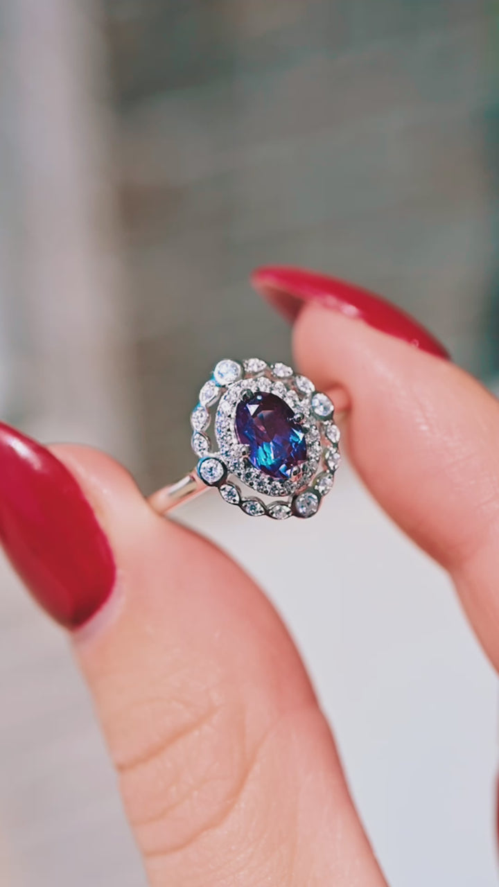 Valentina Alexandrite Ring- Sterling Silver