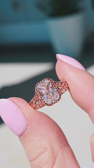 Radiant Cut Lab-Grown Diamond Engagement Ring in 14K Solid Rose Gold  (IGI Certified)