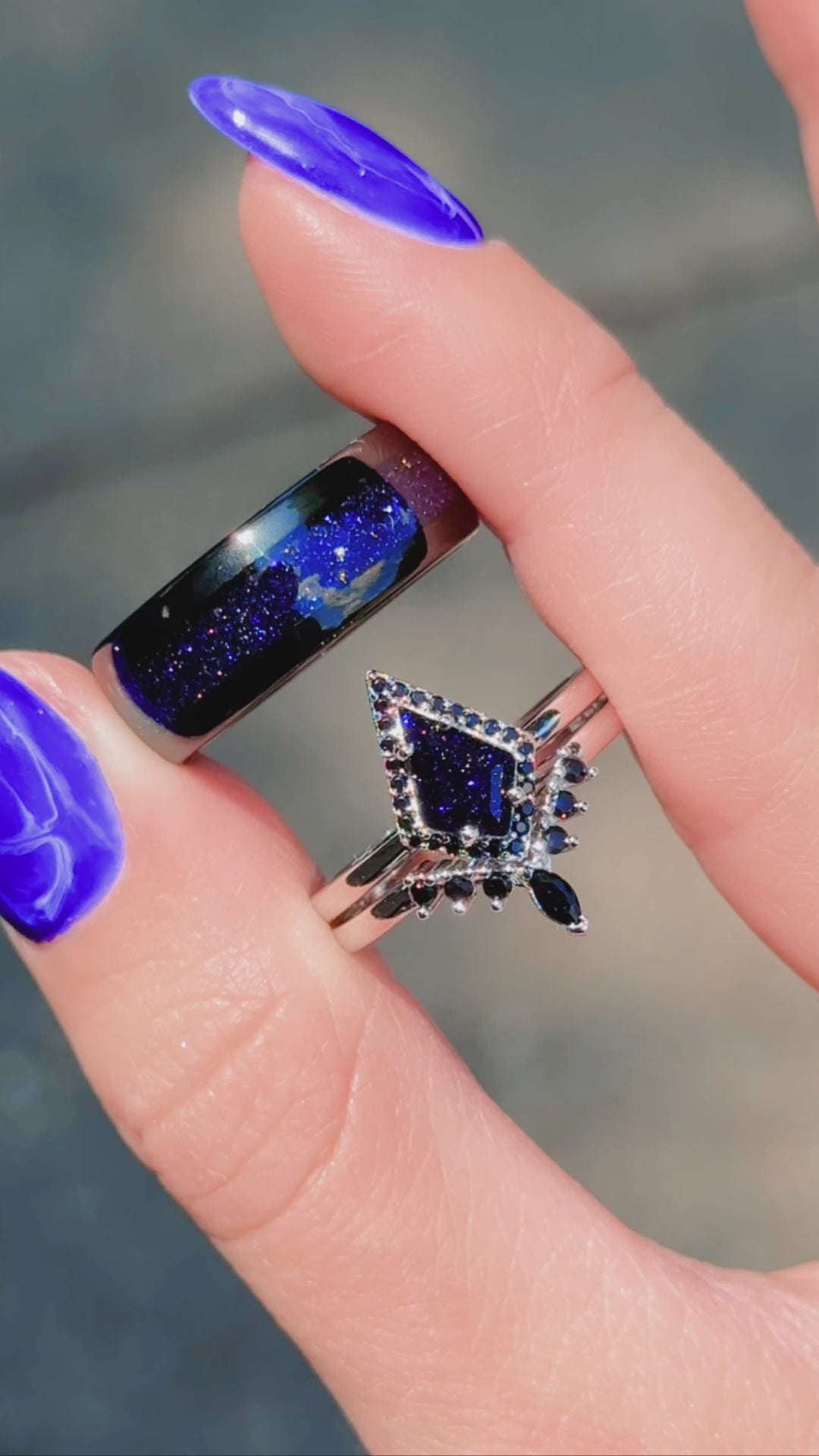 Starry Night Couples Ring