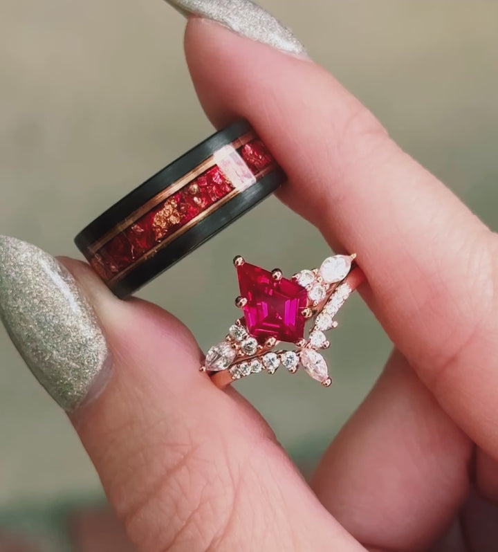 Skye Kite™  Ruby Ring Set- 14K Rose Gold Vermeil