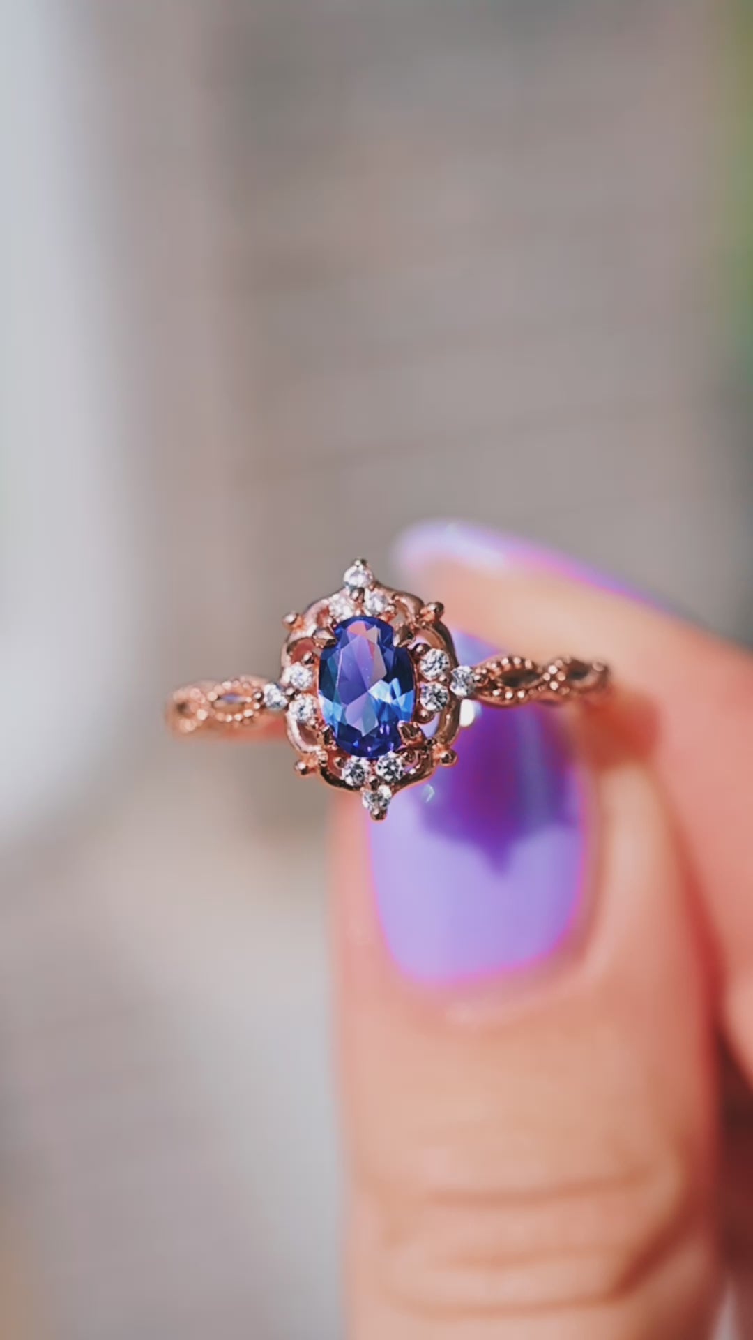 Claire Tanzanite Ring- 14K Rose Gold Vermeil