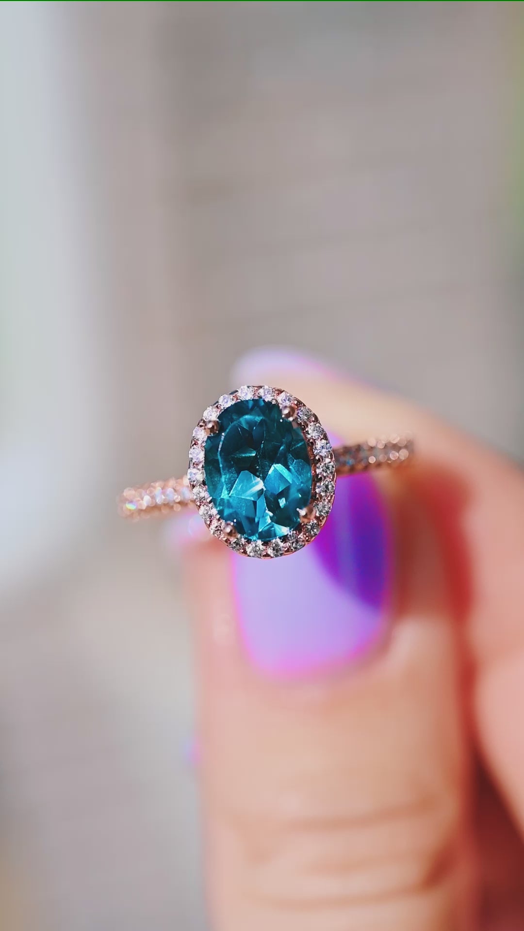 Iris London Blue Topaz Ring- 14K Rose Gold Vermeil