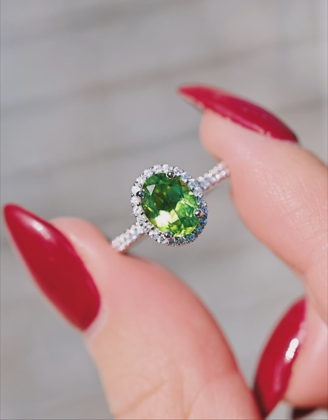 Iris Peridot Ring- Sterling Silver