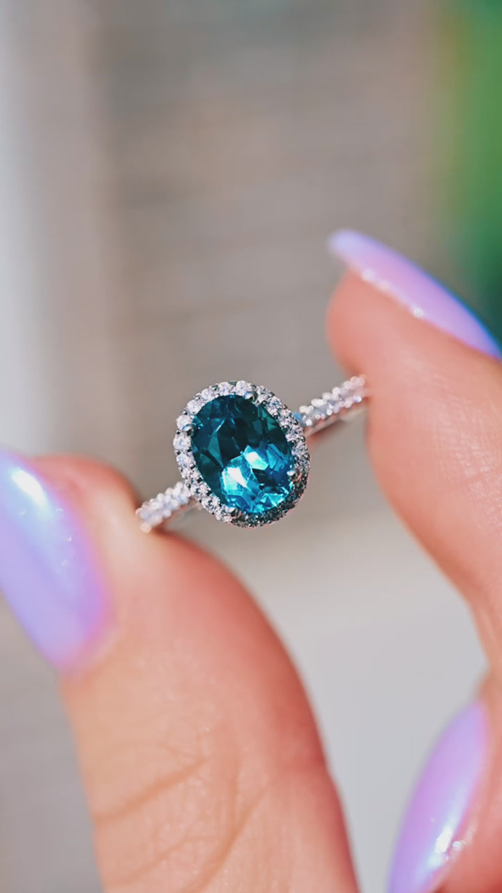 Iris London Blue Topaz Ring- Sterling Silver