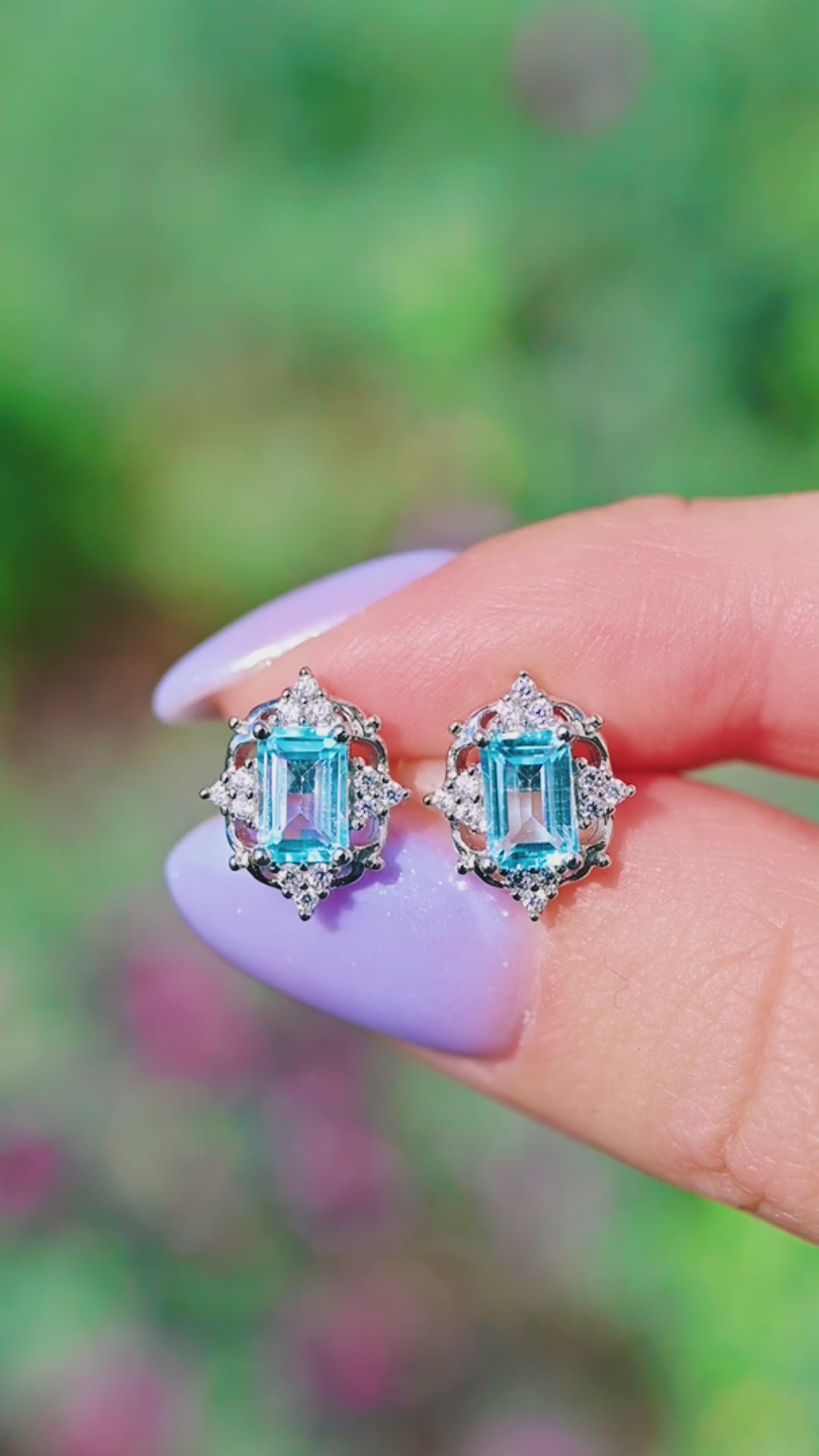 Claire Vintage Aquamarine Earrings- Sterling Silver