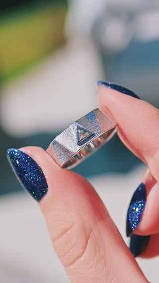 8mm triangle herkimer diamond wedding band video