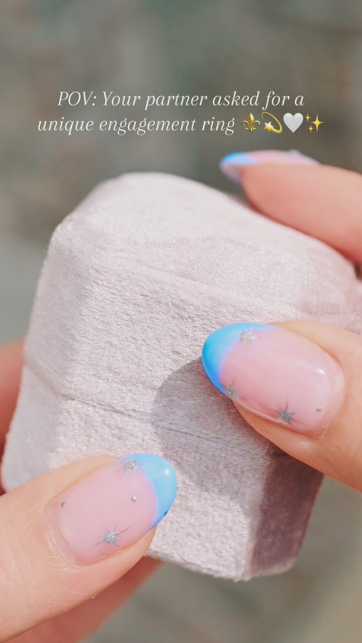 Alice Teardrop Moissanite Ring Set- 14K Solid Yellow Gold