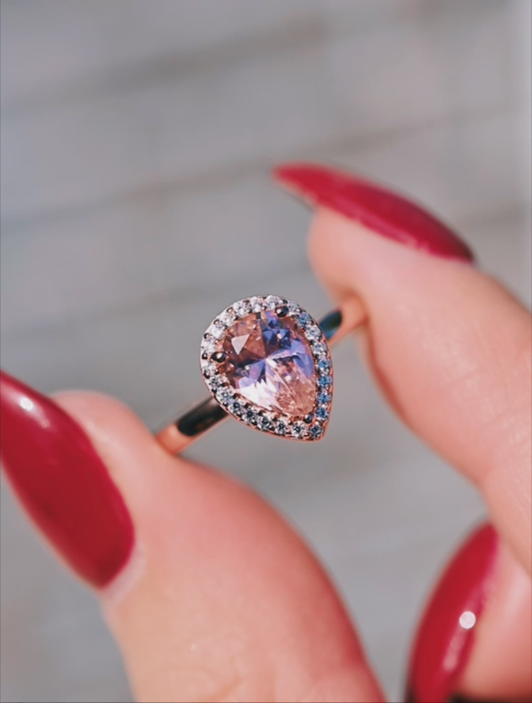 Camila Morganite Ring- 14K Rose Gold Vermeil