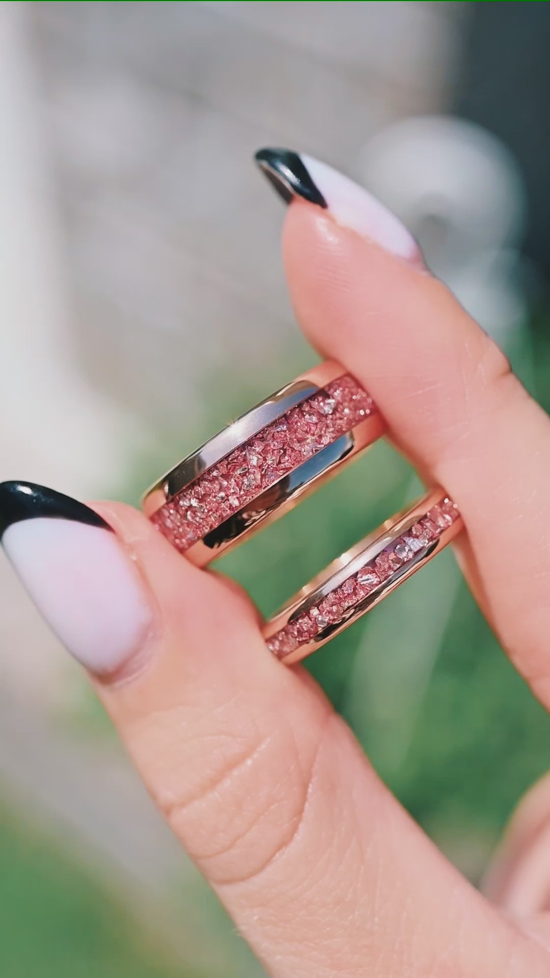 Crushed Morganite Couples Ring